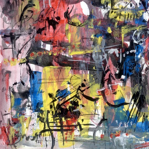 Abstract painting on paper, artistic background